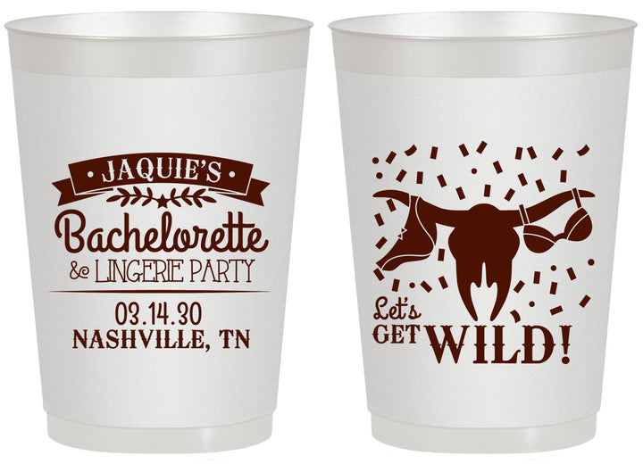 Personalized Bachelorette 20 oz Frosted Cups - Lets Get Wild Cowgirl | 60048