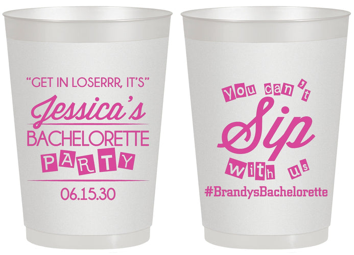 Personalized Bachelorette 20 oz Frosted Cups - Cant Sip With Us | 60050