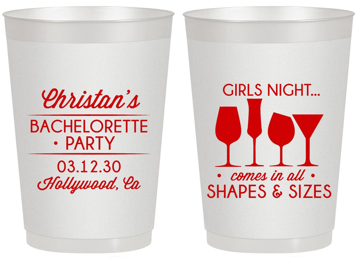 Personalized Bachelorette 20 oz Frosted Cups - Girls Night | 60054