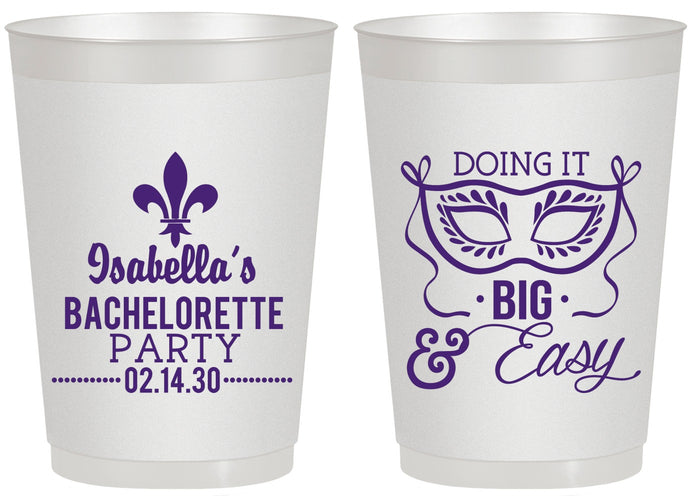 Personalized Bachelorette 20 oz Frosted Cups - Mardi Gras | 60059