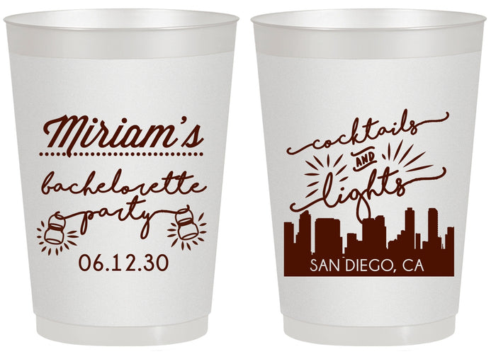 Personalized Bachelorette 20 oz Frosted Cups - San Diego | 60067