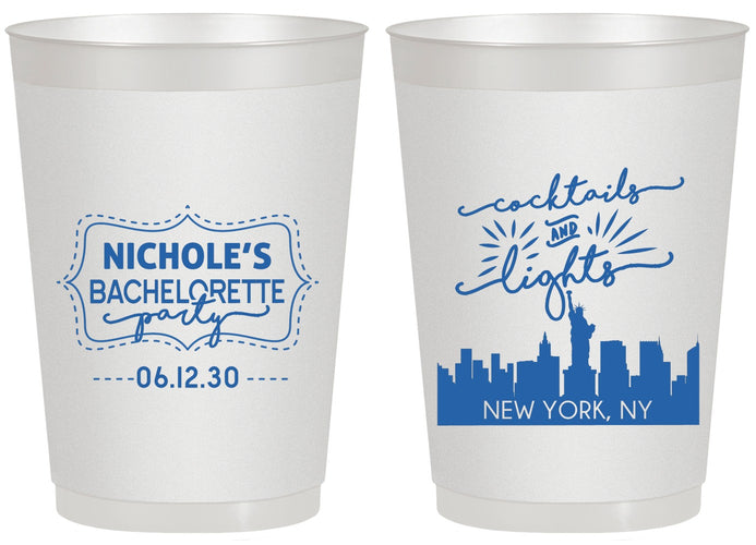 Personalized Bachelorette 20 oz Frosted Cups - New York | 60069