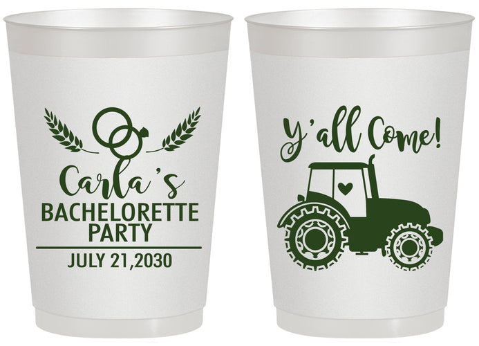 Personalized Bachelorette 20 oz Frosted Cups - Tractor Farm | 60070