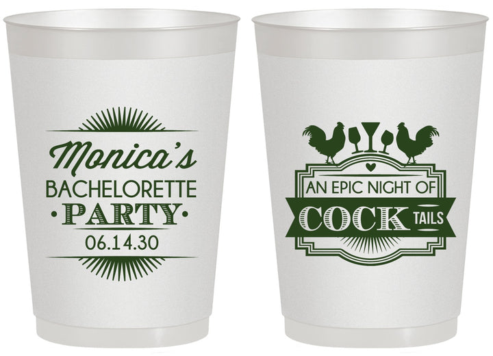 Personalized Bachelorette 20 oz Frosted Cups - Epic Night Of Cocktails | 60071