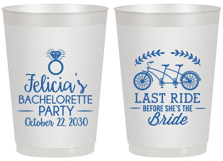 Personalized Bachelorette 20 oz Frosted Cups - Last Ride Before Bride | 60073