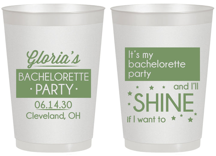 Personalized Bachelorette 20 oz Frosted Cups - Shine | 60080