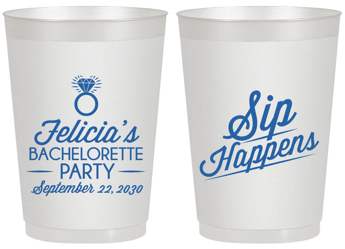 Personalized Bachelorette 20 oz Frosted Cups - Sip Happens | 60081