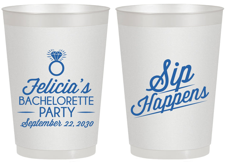 Personalized Bachelorette 20 oz Frosted Cups - Sip Happens | 60081