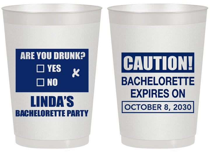 Personalized Bachelorette 20 oz Frosted Cups - Caution | 60082