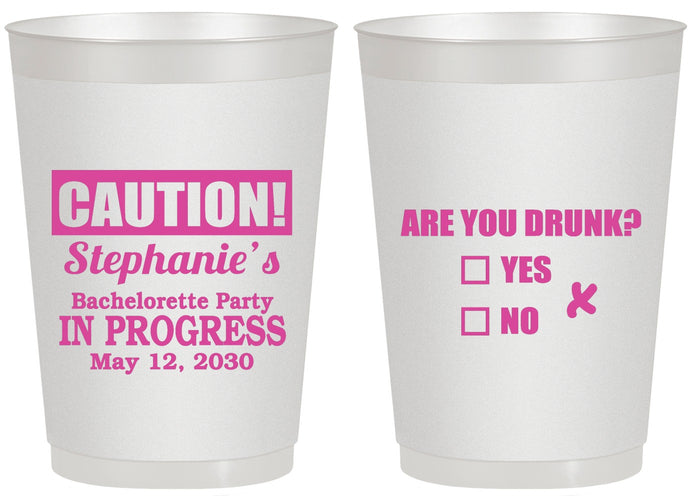 Personalized Bachelorette 20 oz Frosted Cups - Drunk Yes Or No | 60083
