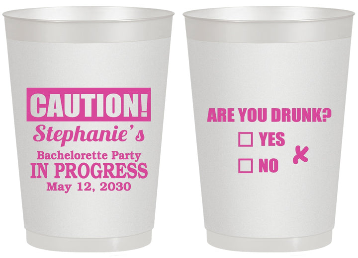 Personalized Bachelorette 20 oz Frosted Cups - Drunk Yes Or No | 60083