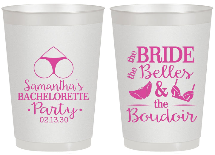 Personalized Bachelorette 20 oz Frosted Cups - Brides Bells Boudoir | 60085