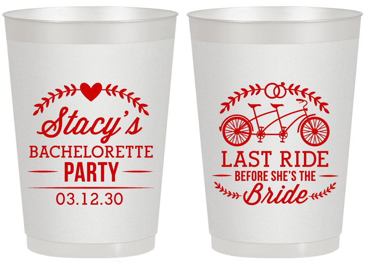 Personalized Bachelorette 20 oz Frosted Cups - Last Ride Before Bride | 60093