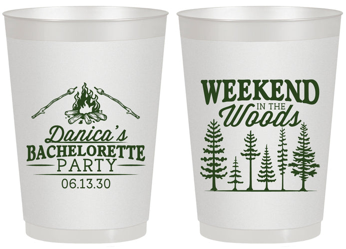 Personalized Bachelorette 20 oz Frosted Cups - Camping | 60094