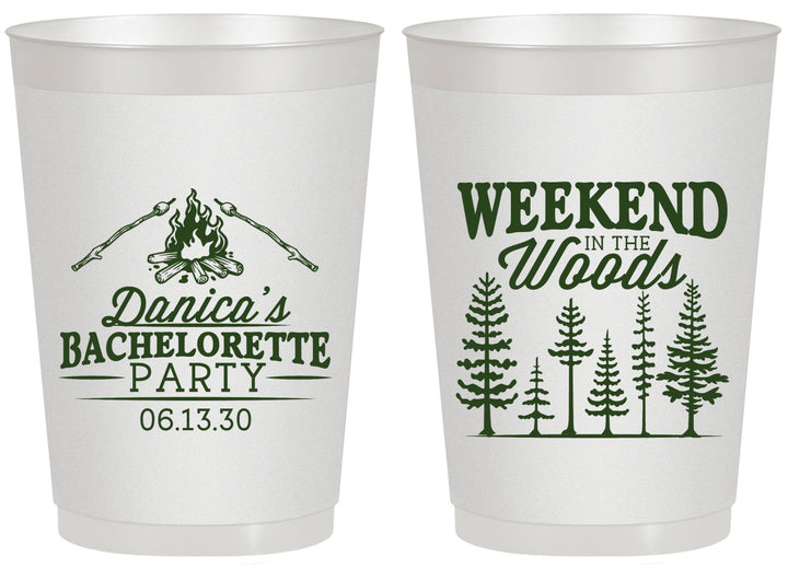 Personalized Bachelorette 20 oz Frosted Cups - Camping | 60094