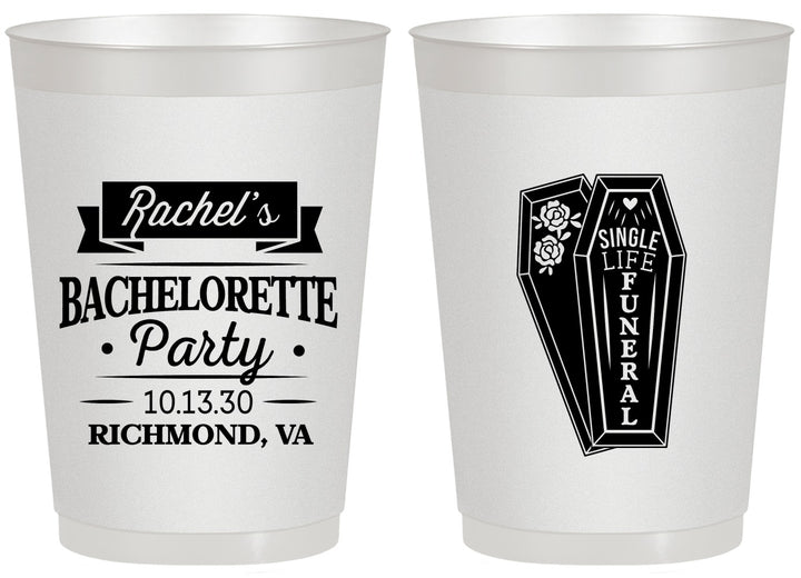 Personalized Bachelorette 20 oz Frosted Cups - Rip Single Life | 60096