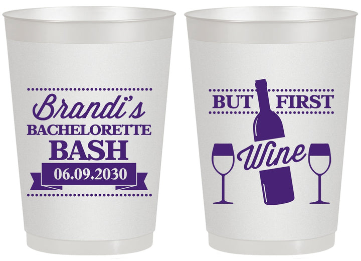 Personalized Bachelorette 20 oz Frosted Cups - Wine | 60099