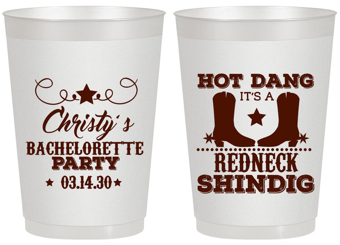 Personalized Bachelorette 20 oz Frosted Cups - Redneck Shindig | 60100