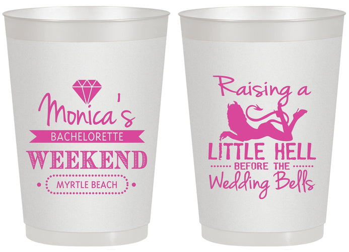 Personalized Bachelorette 20 oz Frosted Cups - Raising A Little Hell | 60103
