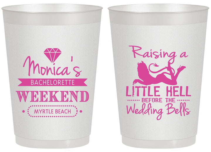 Personalized Bachelorette 20 oz Frosted Cups - Raising A Little Hell | 60103