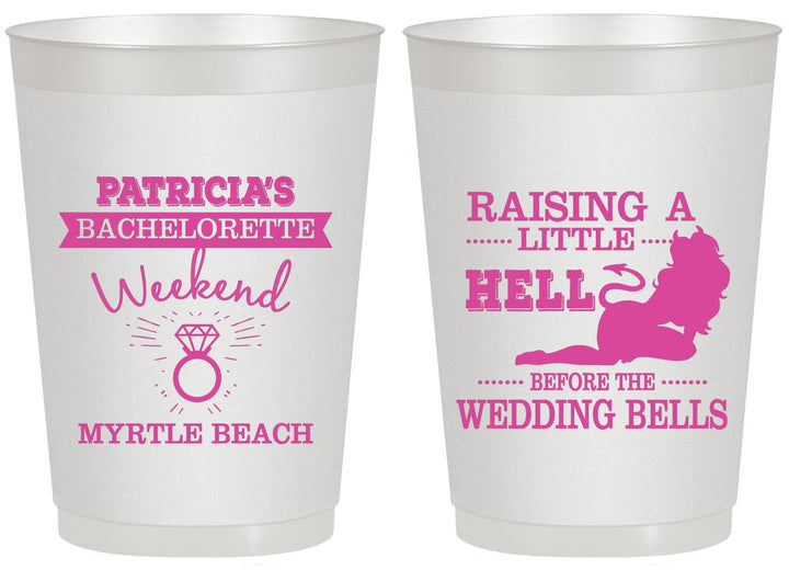 Personalized Bachelorette 20 oz Frosted Cups - Raising A Little Hell | 60104
