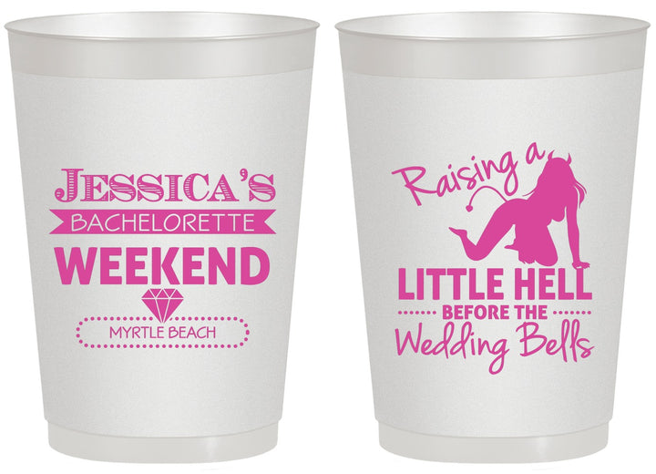 Personalized Bachelorette 20 oz Frosted Cups - Raising A Little Hell | 60105