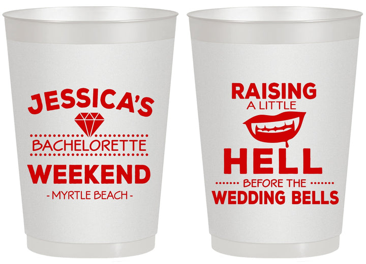 Personalized Bachelorette 20 oz Frosted Cups - Raising A Little Hell | 60106