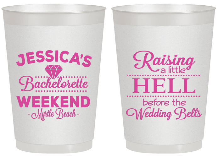 Personalized Bachelorette 20 oz Frosted Cups - Raising A Little Hell | 60107