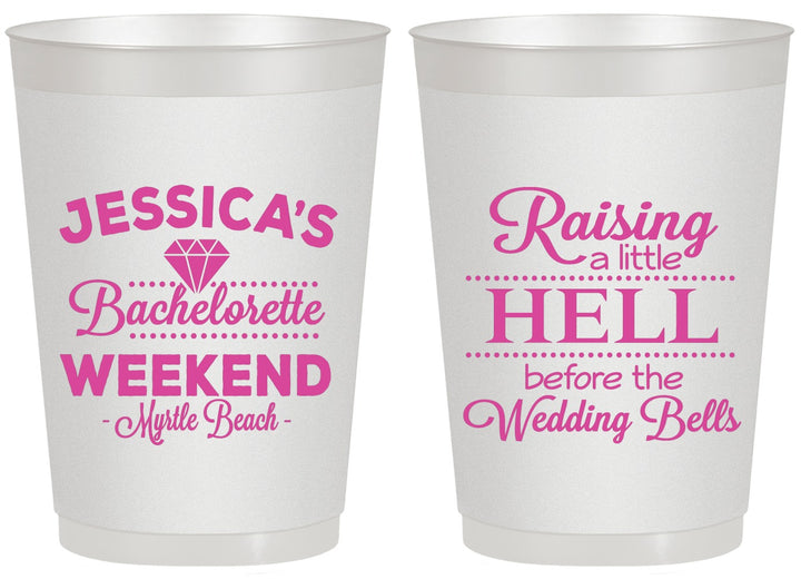 Personalized Bachelorette 20 oz Frosted Cups - Raising A Little Hell | 60107