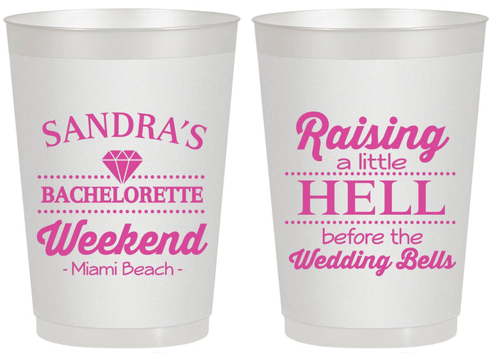 Personalized Bachelorette 20 oz Frosted Cups - Raising A Little Hell | 60108