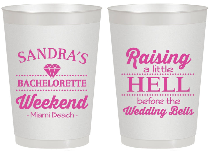 Personalized Bachelorette 20 oz Frosted Cups - Raising A Little Hell | 60108
