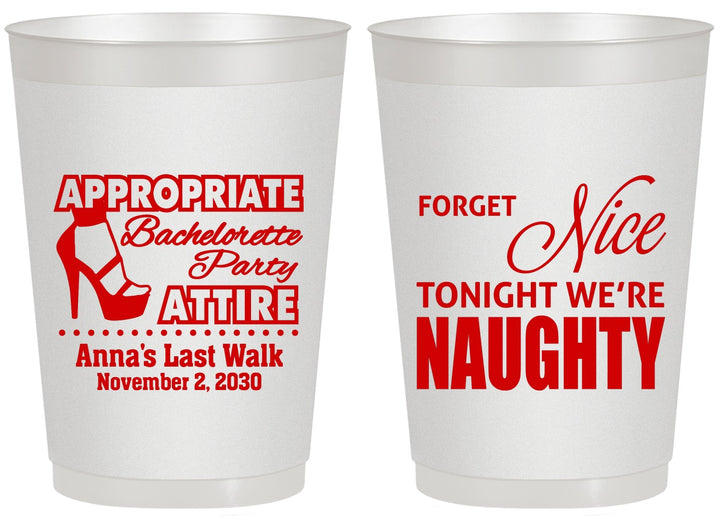 Personalized Bachelorette 20 oz Frosted Cups - Nice Tonight Naughty | 60112