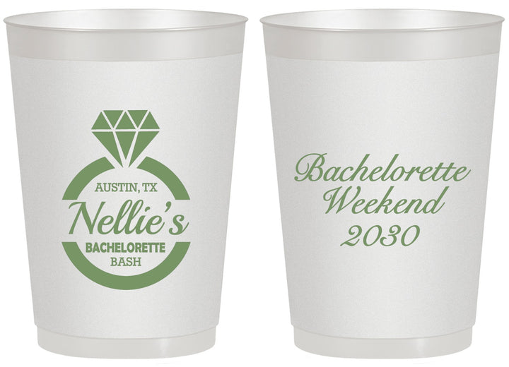Personalized Bachelorette 20 oz Frosted Cups - Ring | 60115