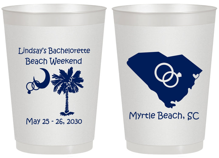Personalized Bachelorette 20 oz Frosted Cups - South Carolina | 60117