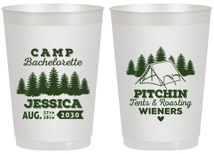 Personalized Bachelorette 20 oz Frosted Cups - Camping | 60124