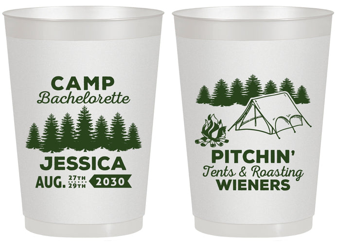 Personalized Bachelorette 20 oz Frosted Cups - Camping | 60125