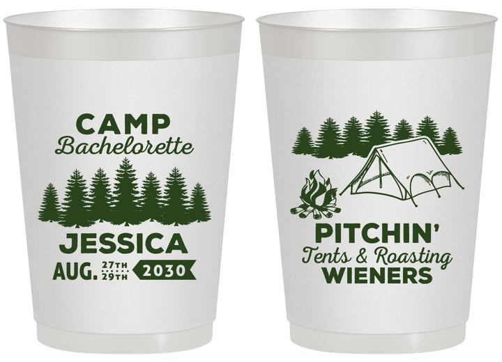 Personalized Bachelorette 20 oz Frosted Cups - Camping | 60125