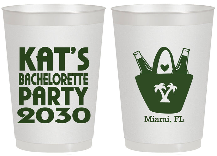 Personalized Bachelorette 20 oz Frosted Cups - Beach | 60126
