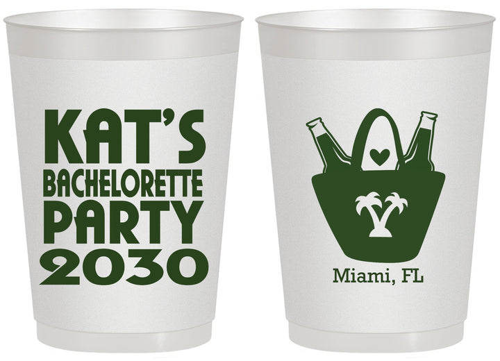 Personalized Bachelorette 20 oz Frosted Cups - Beach | 60126