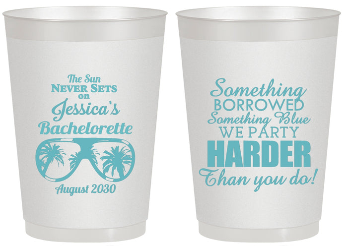 Personalized Bachelorette 20 oz Frosted Cups - Something Borrowed | 60132