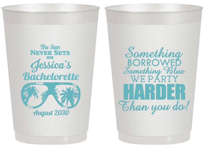 Personalized Bachelorette 20 oz Frosted Cups - Something Borrowed | 60132