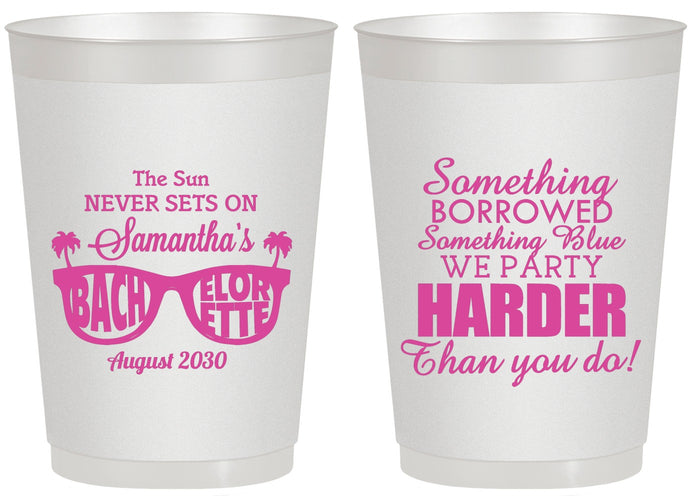 Personalized Bachelorette 20 oz Frosted Cups - Something Borrowed | 60133