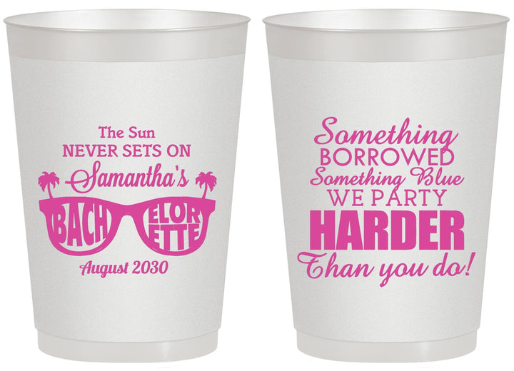 Personalized Bachelorette 20 oz Frosted Cups - Something Borrowed | 60133