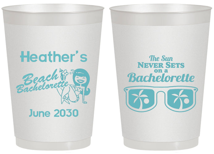 Personalized Bachelorette 20 oz Frosted Cups - Beach | 60135