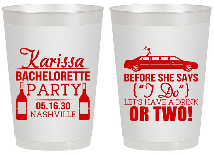 Personalized Bachelorette 20 oz Frosted Cups - Before She Says I Do | 60142