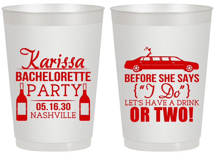 Personalized Bachelorette 20 oz Frosted Cups - Before She Says I Do | 60142