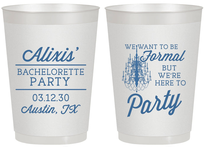Personalized Bachelorette 20 oz Frosted Cups - Formal Party | 60145