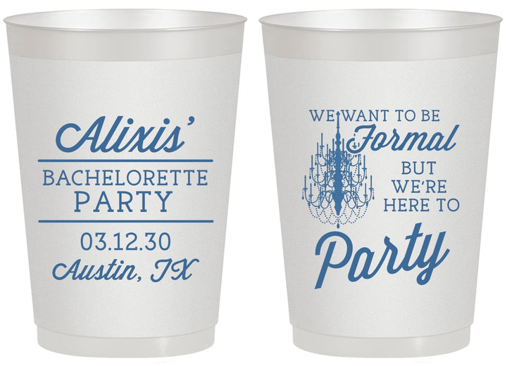Personalized Bachelorette 20 oz Frosted Cups - Formal Party | 60145