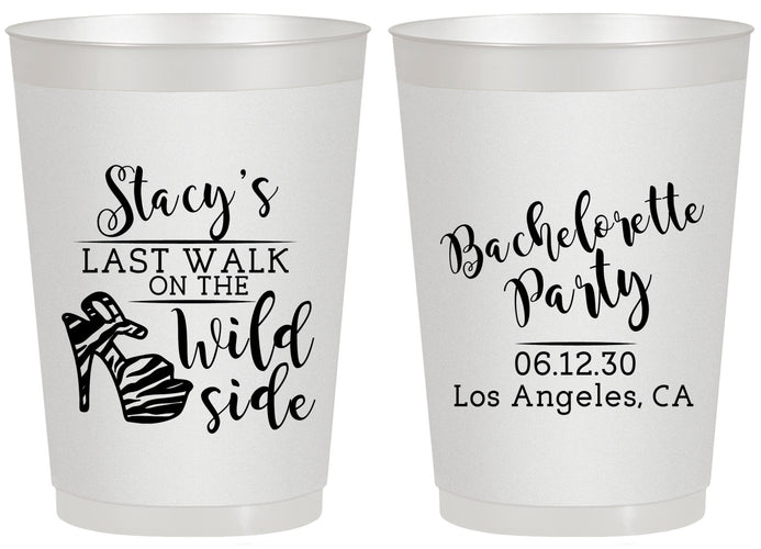 Personalized Bachelorette 20 oz Frosted Cups - Last Walk Wild Side | 60148