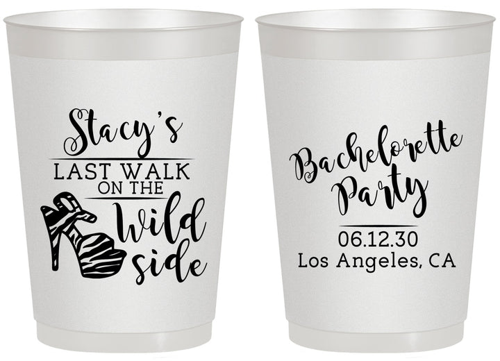 Personalized Bachelorette 20 oz Frosted Cups - Last Walk Wild Side | 60148